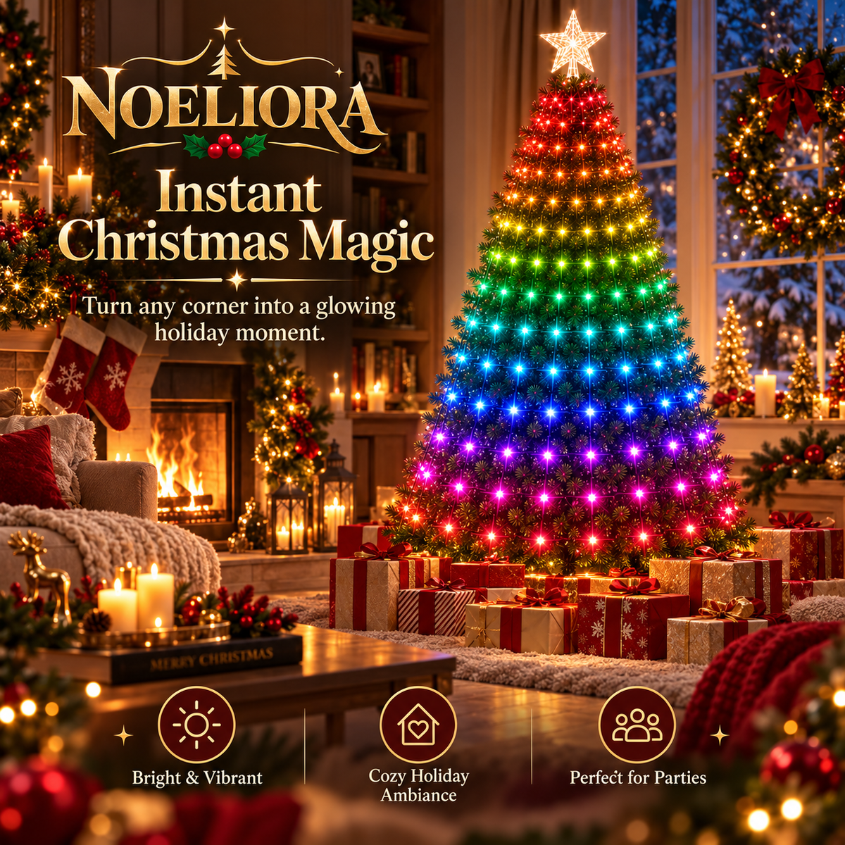 ๐ Smart Christmas Tree Lights โ App-Controlled Color Effects for a Stunning Holiday Glow