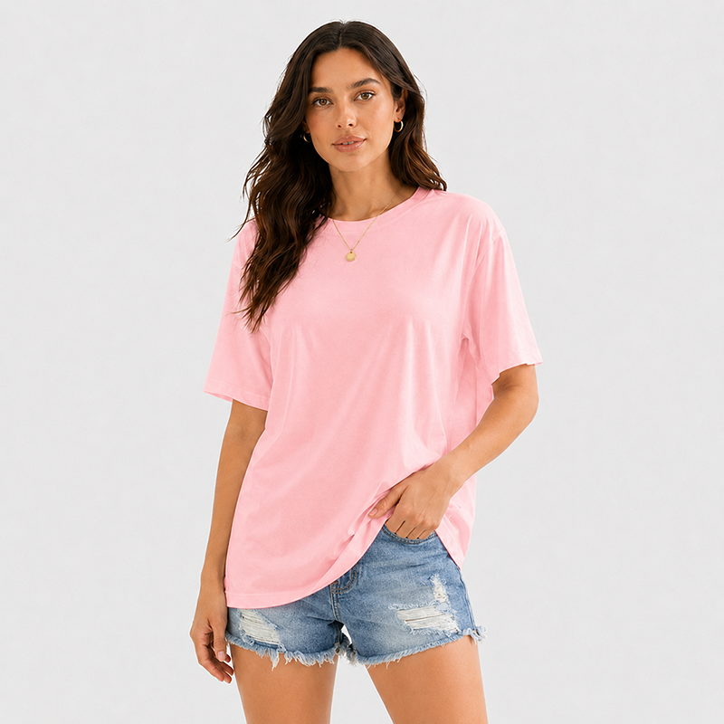 Women's Short Sleeve T Shirt Solid Color Round Neck Casual Tee