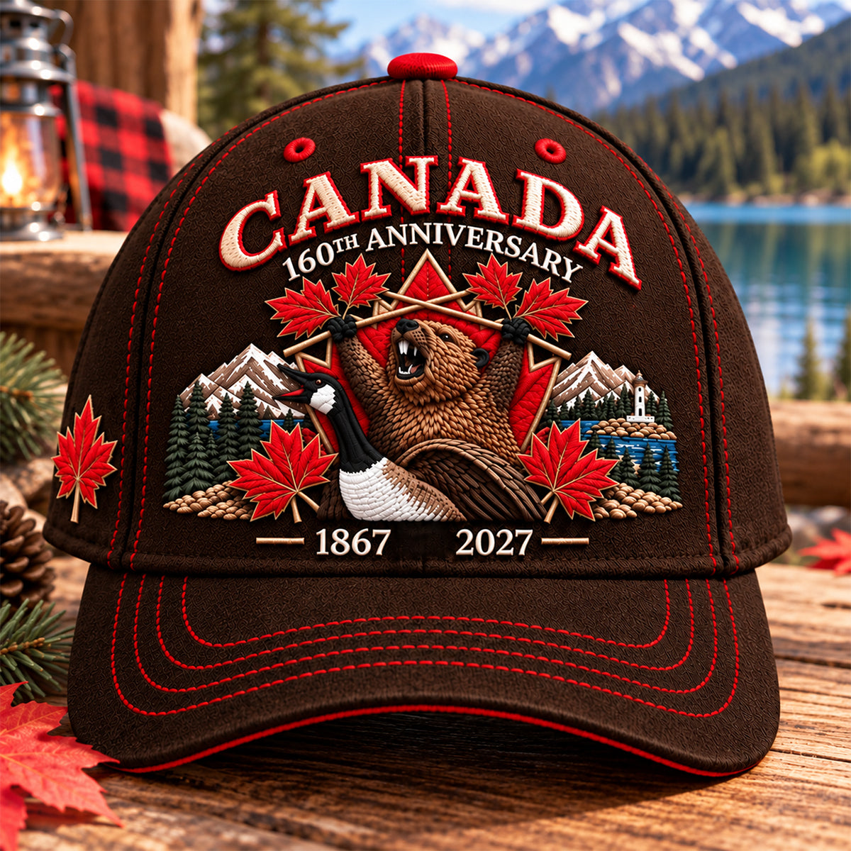 🍁 Canada 160th Anniversary 1867–2027 – Premium Embroidered Heritage Cap (100% Cotton)