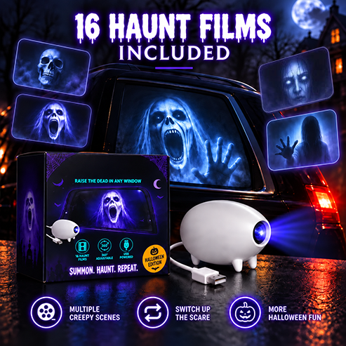 🎃 👻 Haunt Halloween Window Projector-360° Adjustable Stand for Home Decor 🎃