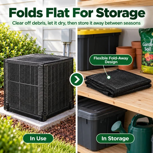 ❄️ Heavy-Duty Mesh AC Cover – All-Season Outdoor Protection
