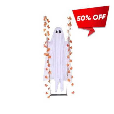 CurveveraPro LED Light-Up Swinging Ghost Halloween Decoration